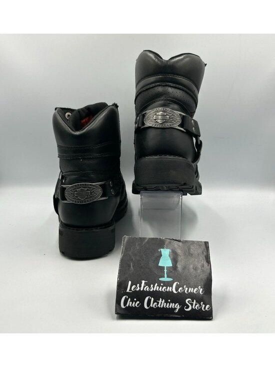 Harley-Davidson Mens Black Leather Lace-Up Logo Accent Riding Boots Sz 13M 3357 main image 9